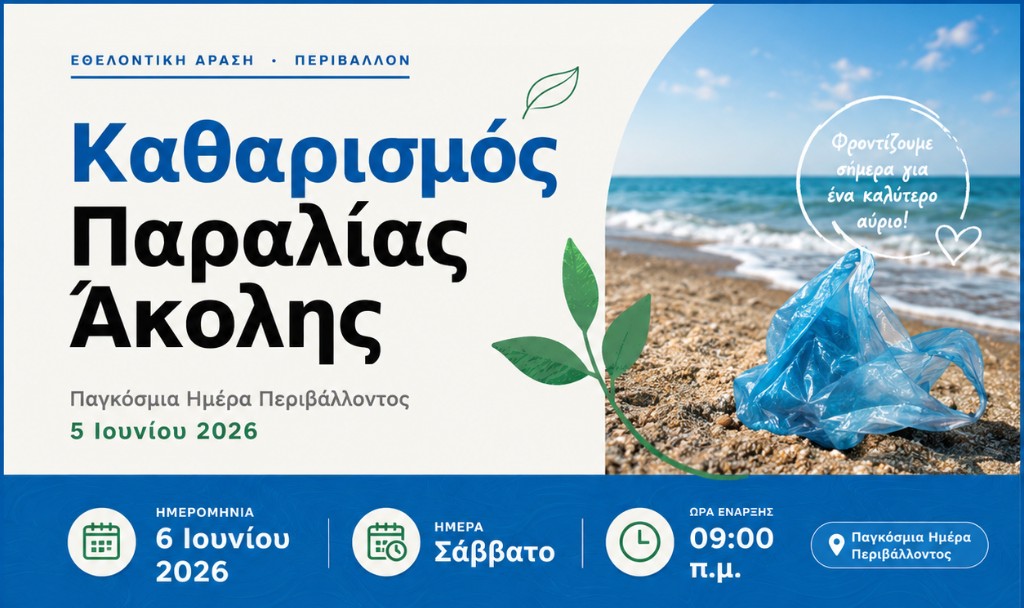 Εθελοντικός Καθαρισμός Παραλίας Άκολης