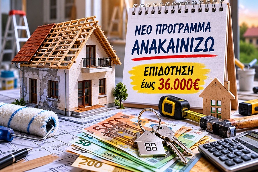 Ανοίγει την Δευτέρα το νέο Ανακαινίζω, επιδότηση έως 36.000 ευρώ για κλειστά σπίτια