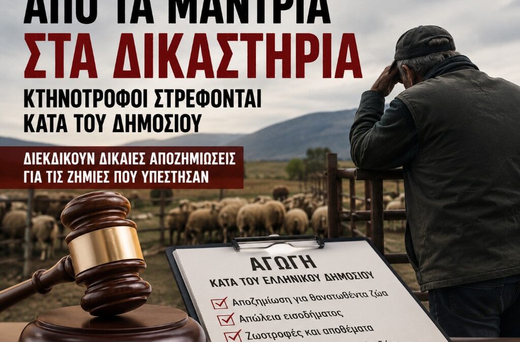 Από τα μαντριά στα δικαστήρια – Γιατί οι κτηνοτρόφοι στρέφονται κατά του Δημοσίου