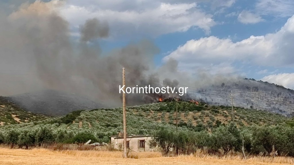 Φωτιά τώρα στο Σπαθοβούνι Κορινθίας: Μήνυμα 112 για ετοιμότητα, σηκώθηκαν 7 εναέρια